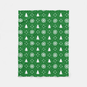 Couverture Polaire Motif de Noël aux flocons blancs foncés