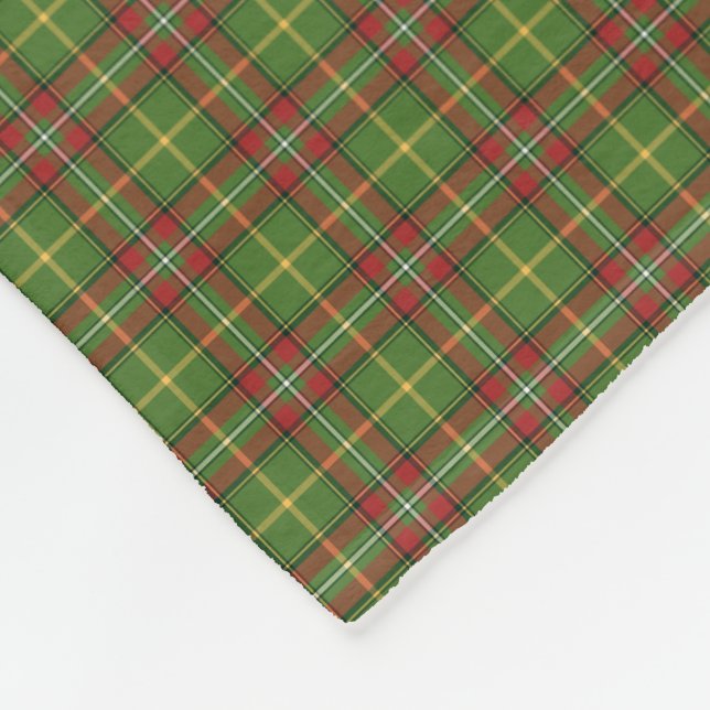 Couverture Polaire Motif de Noël vert et rouge (Coin)