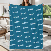 Motif de nom répété personnalisé bleu moderne