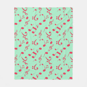 Couverture Polaire Motif de notes musicales