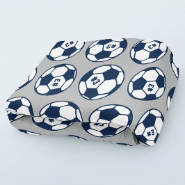 Couverture Polaire Motif de numéro de ballon de football gris marine