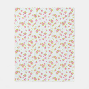 Couverture Polaire Motif de papier peint d'élégance des roses roses 4