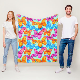 Couverture Polaire Motif de papillons colorés