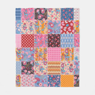 Couverture Polaire Motif de patchwork transparent