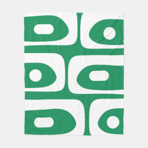 Couverture Polaire Motif de piquet moyen Kelly Vert et Blanc