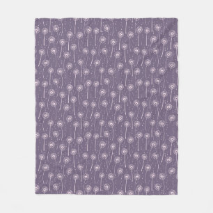 Couverture Polaire Motif de pissenlits bohèmes bleu rose