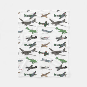 Couverture Polaire Motif de plusieurs avions 2ÈME GUERRE MONDIALE