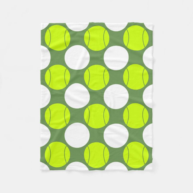 Couverture Polaire Motif de point de polka de balle de tennis (Devant)