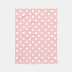 Couverture Polaire Motif de point rose et blanc de polka