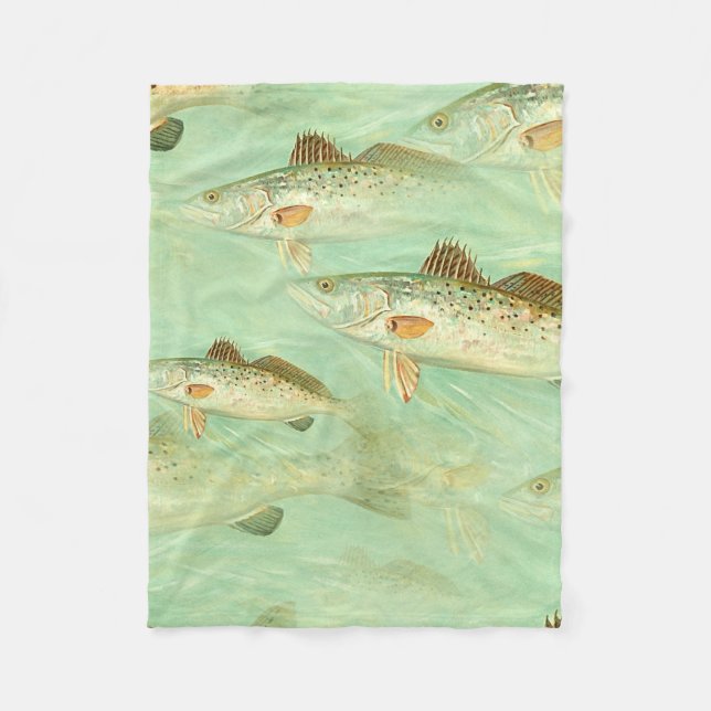 Couverture Polaire Motif de poisson basse (Devant)