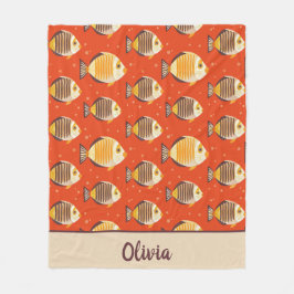 Couverture Polaire Motif de poissons tropicaux mignons 