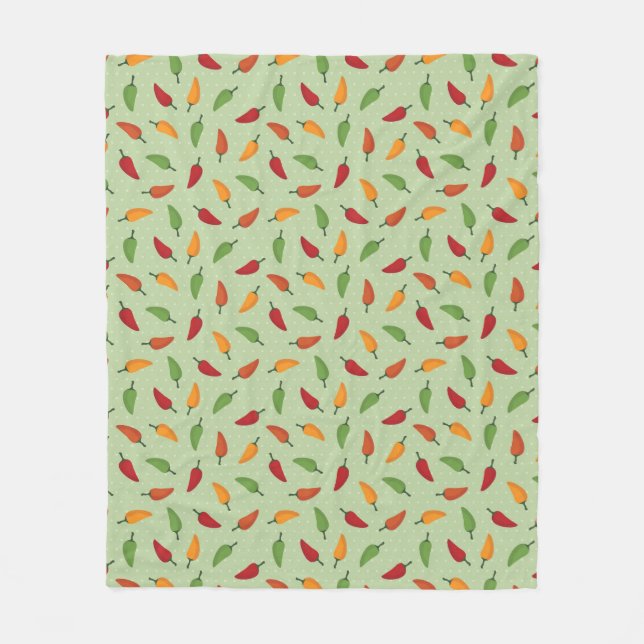 Couverture Polaire Motif de poivre de piments (Devant)