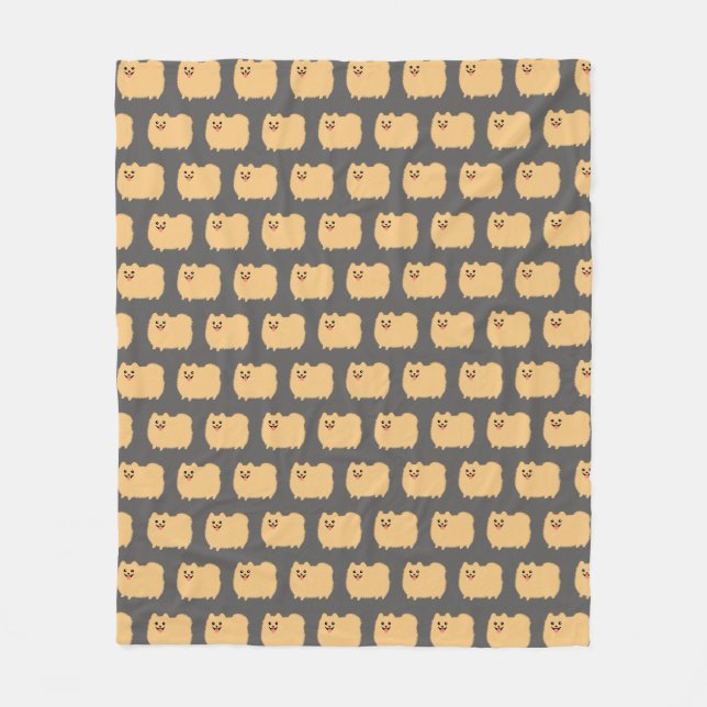 Couverture Polaire Motif de Pomeranian (Devant)
