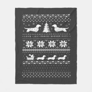 Couverture Polaire Motif de pull de Noël pour Dachshunds T-Shi classi