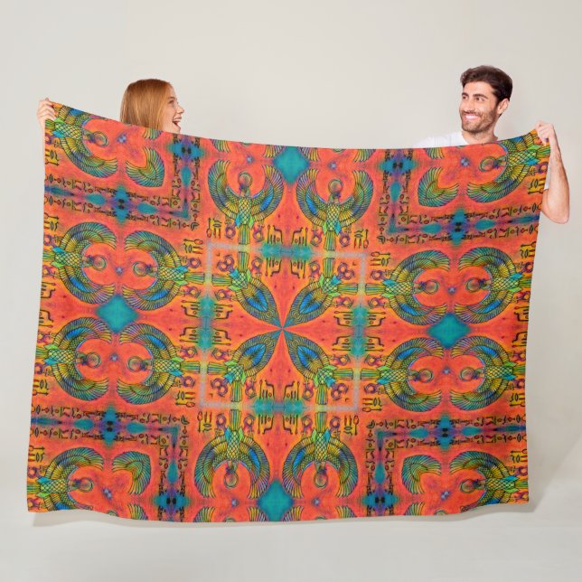 Couverture Polaire Motif de pyramide de Horus Magick d'Egyptien (En situation)