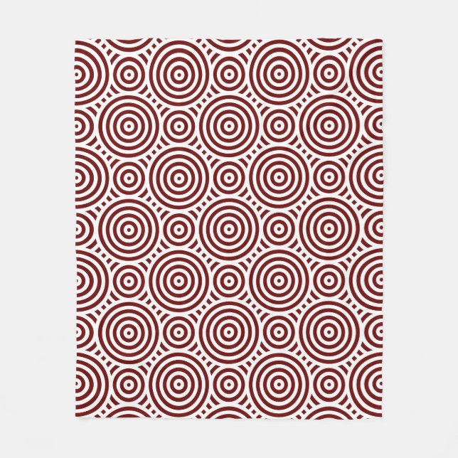 Couverture Polaire Motif de répétition circulaire imbriquée rouge et  (Devant)