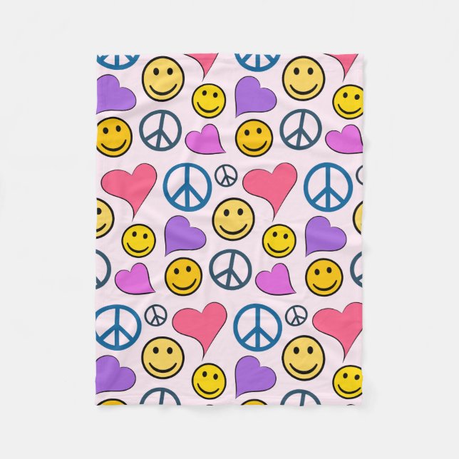 Couverture Polaire Motif de Rire d'amour pour la paix (Devant)