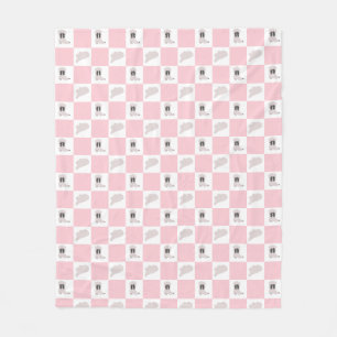 Couverture Polaire Motif de rodéo rose moderne À damiers fille