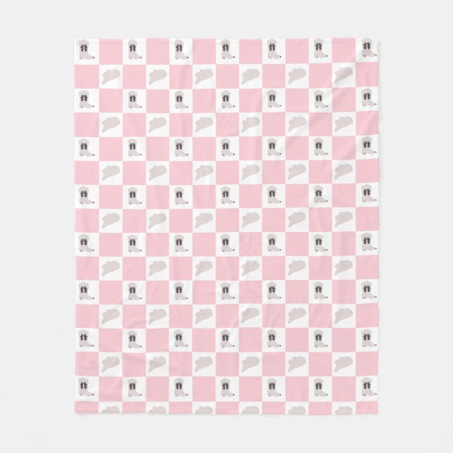 Couverture Polaire Motif de rodéo rose moderne À damiers fille (Devant)