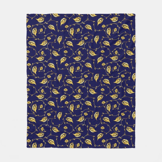 Couverture Polaire Motif de Sari de paon (Devant)