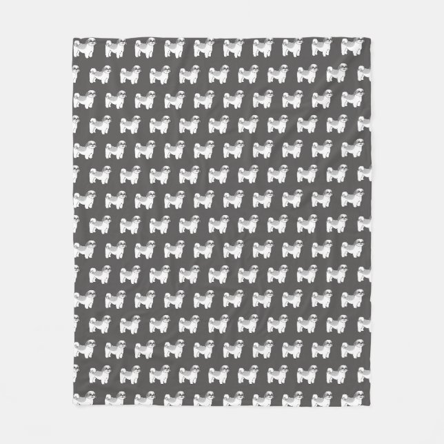 Couverture Polaire Motif de Shih Tzus (Devant)