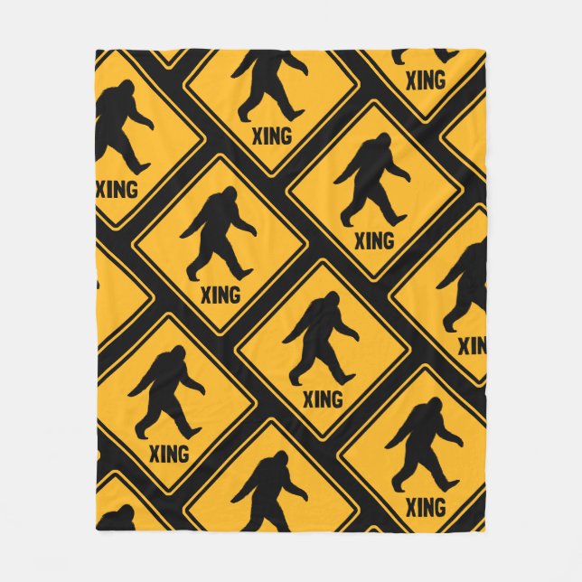 Couverture Polaire Motif de signes de croisement de Bigfoot (Devant)