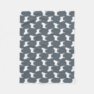 Couverture Polaire Motif de silhouettes de carlin
