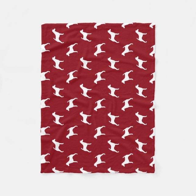 Couverture Polaire Motif de silhouettes de chien de Terrier de renard (Devant)