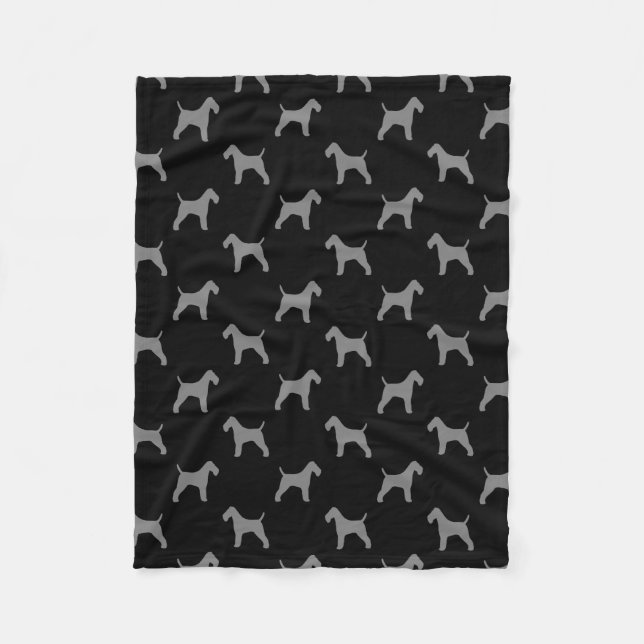 Couverture Polaire Motif de silhouettes de Fox Terrier de fil (Devant)