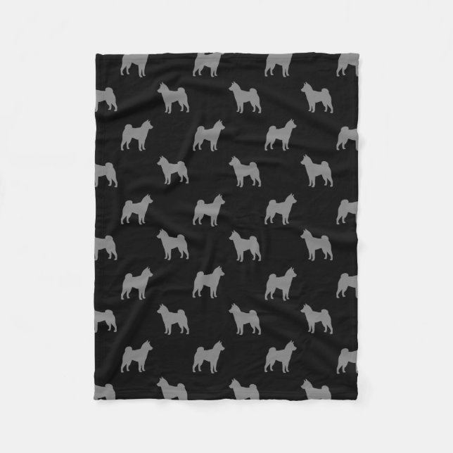 Couverture Polaire Motif de silhouettes de Shiba Inu (Devant)