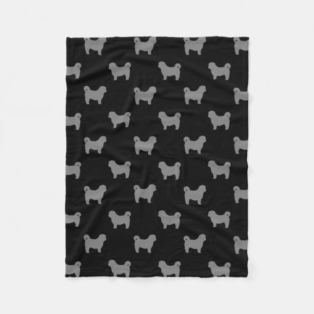 Couverture Polaire Motif de silhouettes de Shih Tzu (Devant)