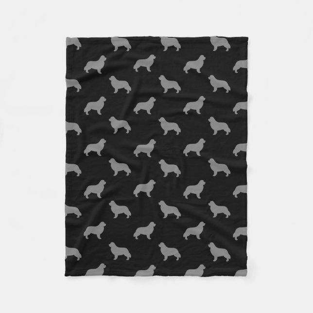 Couverture Polaire Motif de silhouettes de Terre-Neuve (Devant)