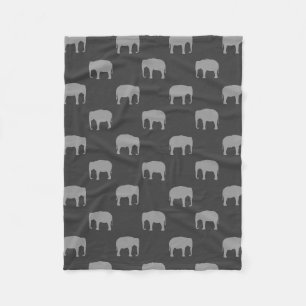 Couverture Polaire Motif de silhouettes d'éléphant asiatique