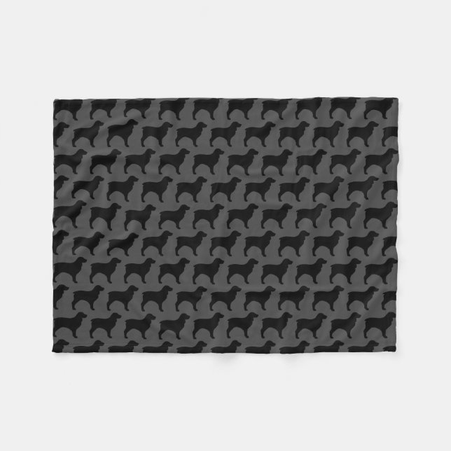 Couverture Polaire Motif de silhouettes d'épagneul de Boykin (Devant (Horizontal))
