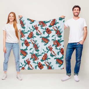 Couverture Polaire Motif de singes joueurs du Lotus Blanc