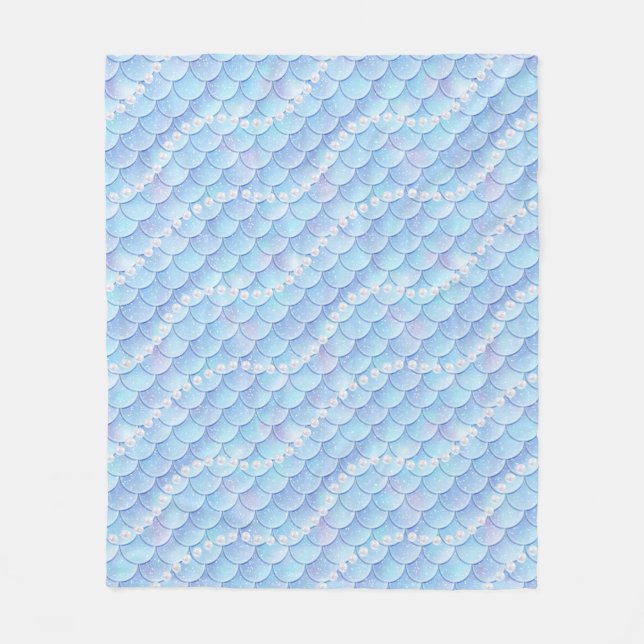 Couverture Polaire Motif de sirènes et perles (Devant)