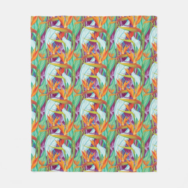 Couverture Polaire Motif de Strelitzia (Devant)