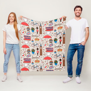 Couverture Polaire Motif de symboles de Londres