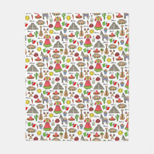 Couverture Polaire Motif de symboles du Mexique