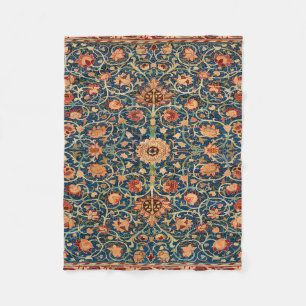 Couverture Polaire Motif de tapis magique Oriental en bleu et rouge