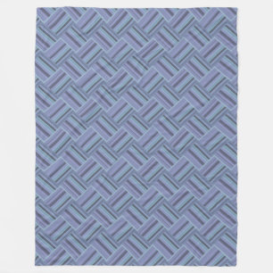 Couverture Polaire Motif de tissage en diagonale gris bleu