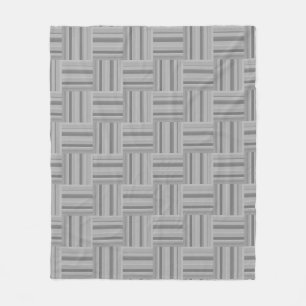 Couverture Polaire Motif de tissage rayures grises