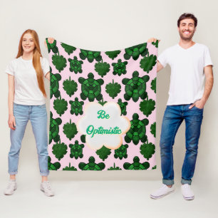 Couverture Polaire Motif de tortue mignonne personnalisé avec feuille