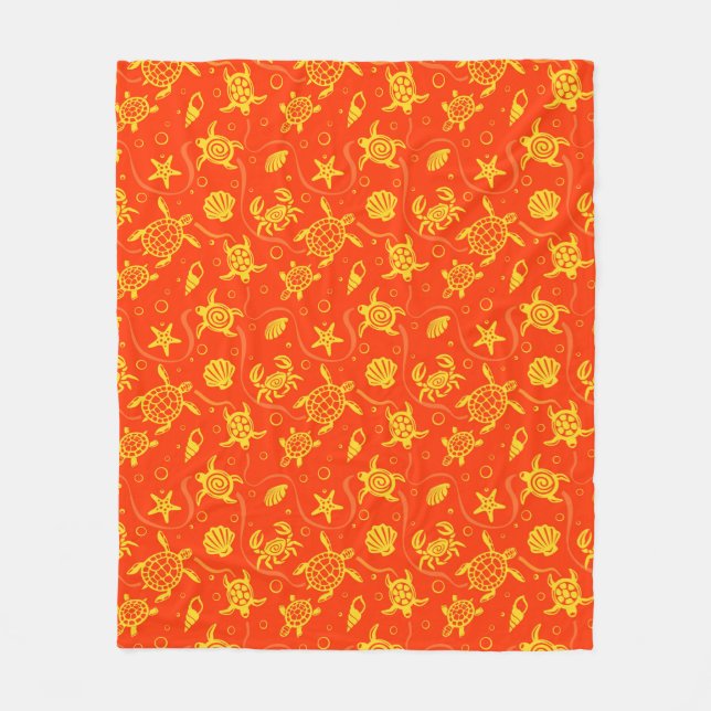 Couverture Polaire Motif de tortues (Devant)