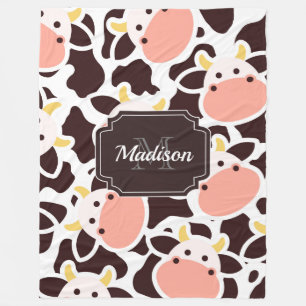 Couverture Polaire Motif de vache mûre