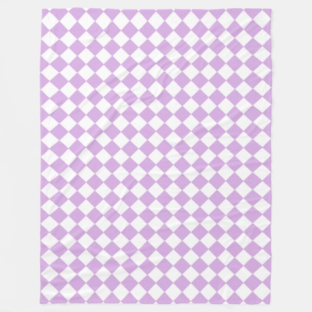 Couverture Polaire Motif de vérification violet et blanc (Devant)