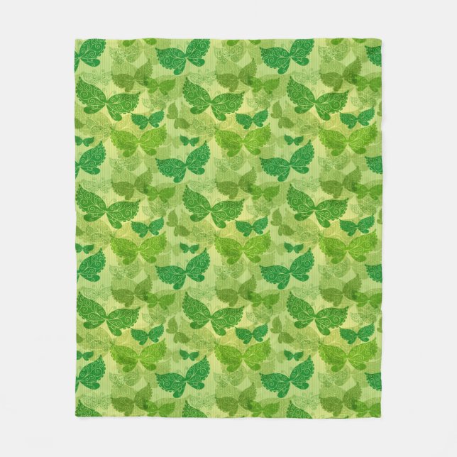 Couverture Polaire Motif de vert de ressort (Devant)