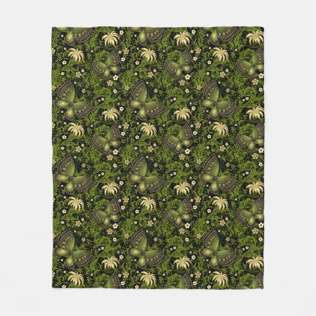 Couverture Polaire Motif de Vert-or de ressort (Devant)