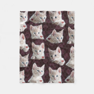 Couverture Polaire Motif de visages de chat de Kitty avec l'image de