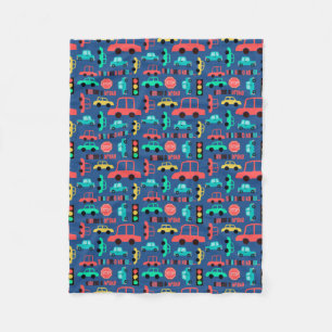 Couverture Polaire Motif de voitures de la flotte bleue